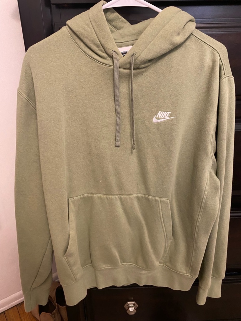 Nike Men’s Olive Hoodie with White Logo